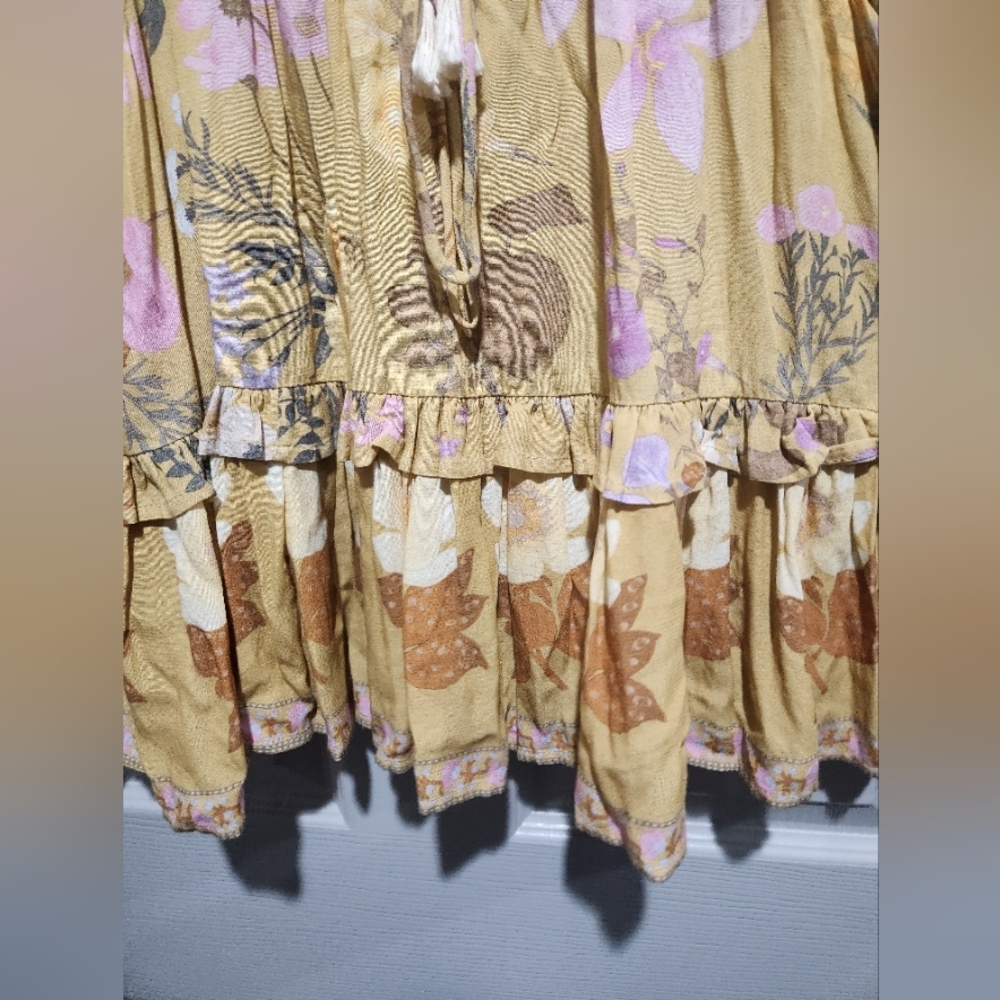 Spell and the Gypsy Yellow Ruffled Tiered Sundress Size Medium - Picture 12 of 16